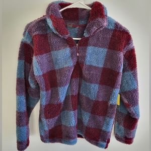 Eddie Bauer Plaid Fluffy Sweater